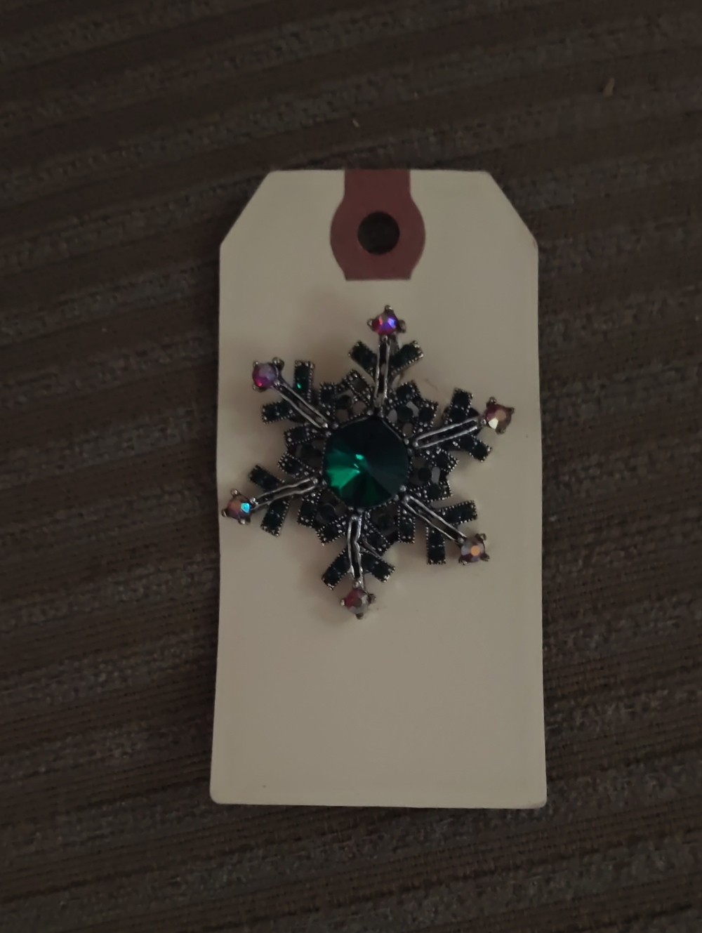 Emerald Green Snowflake Crystal Brooch - Women Accessories